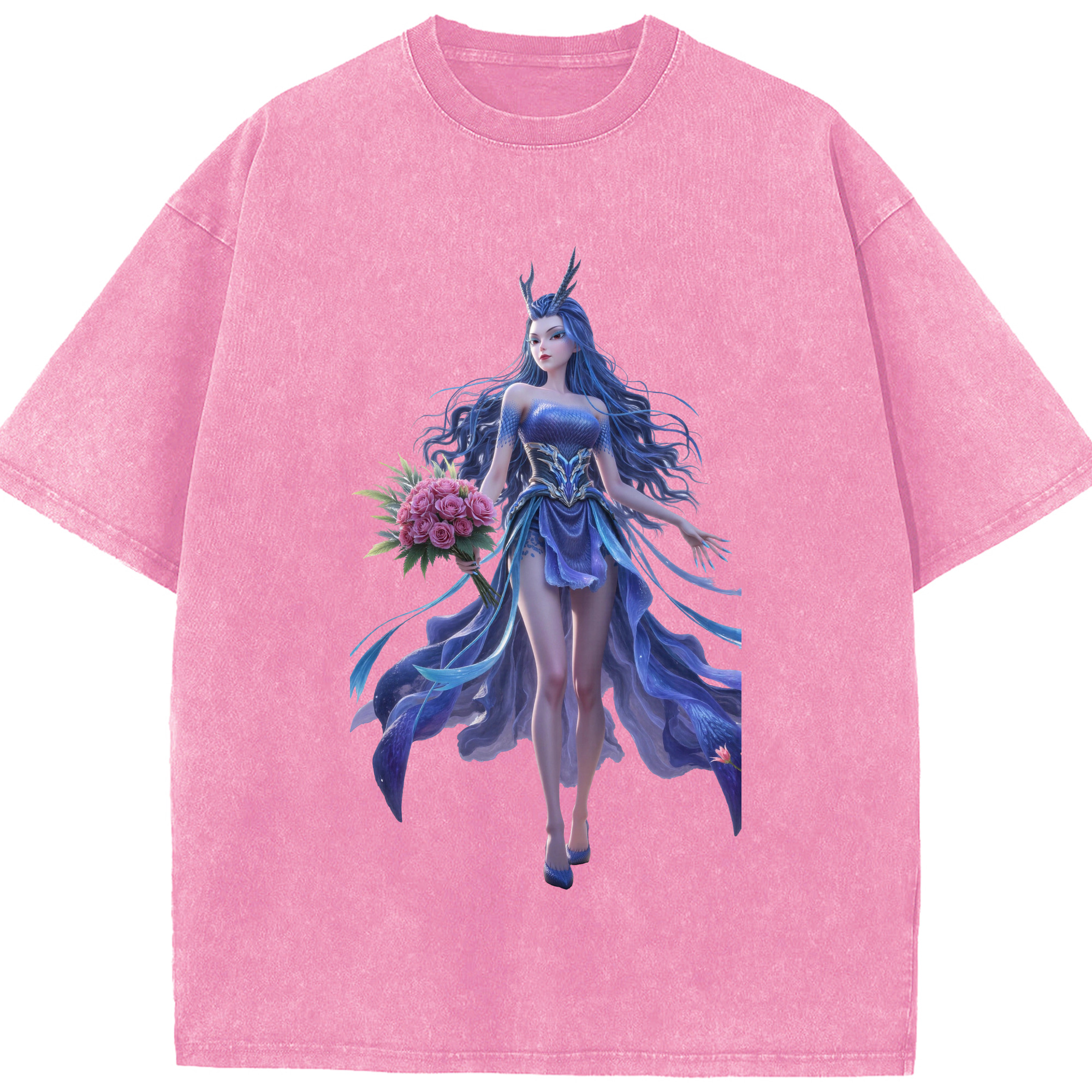 （画像用） Ne Zha 2 ナタ 魔童の大暴れ 綿100% ヴィンテージ風 半袖Tシャツ（フロントプリント）